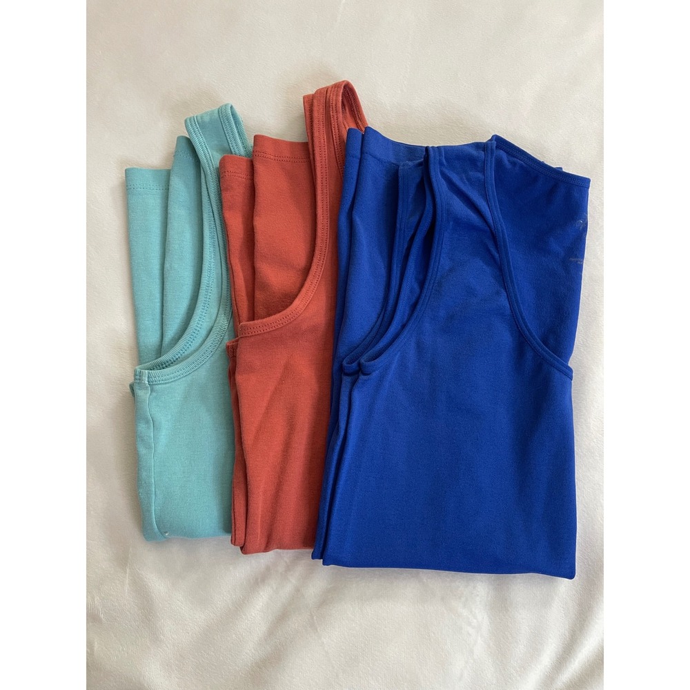 Tank Top Bundle 3 Pack Joe Fresh Faded Glory Teal Rust Royal Blue S/M